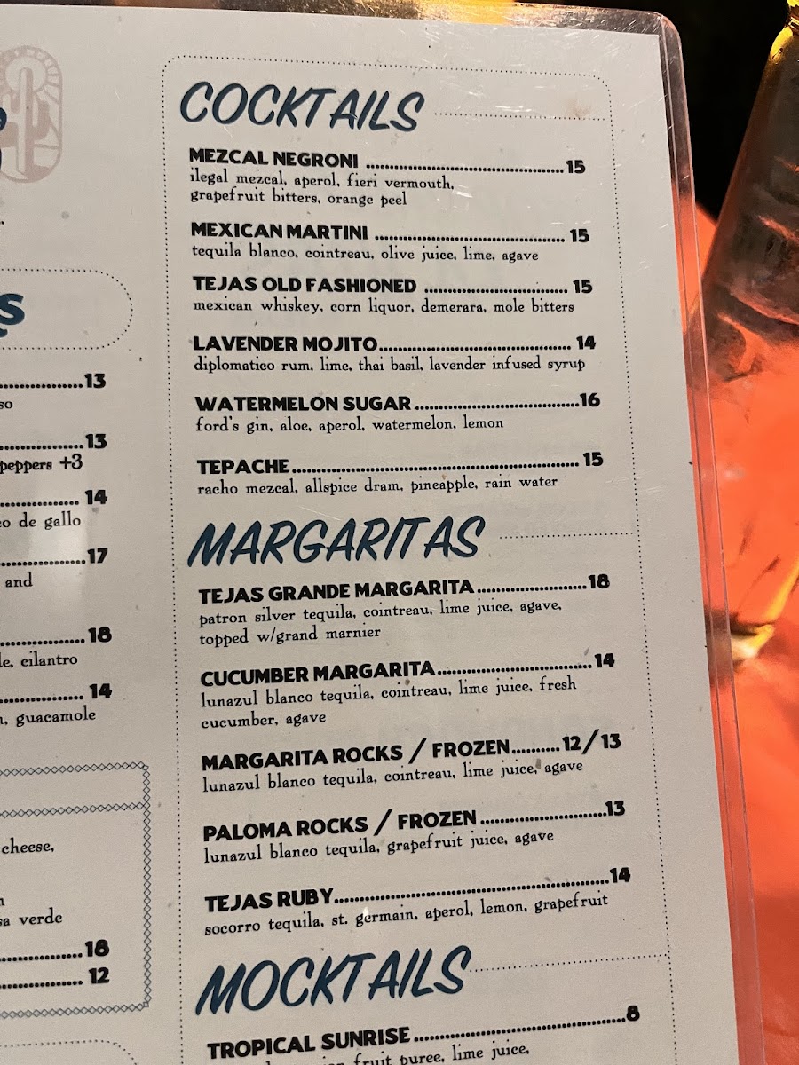 Menu - Tejas photo 6